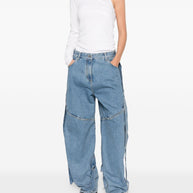 The Attico Denim Cotton Jeans Clear Blue