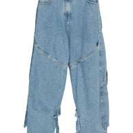 The Attico Denim Cotton Jeans Clear Blue