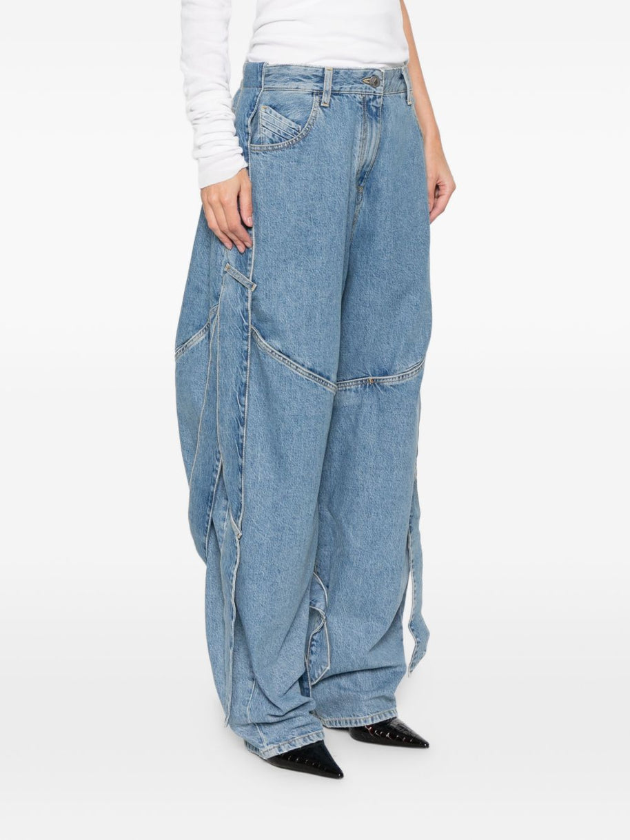 The Attico Denim Cotton Jeans Clear Blue