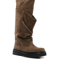 The Attico Passeggiata Suede Leather Boots Brown