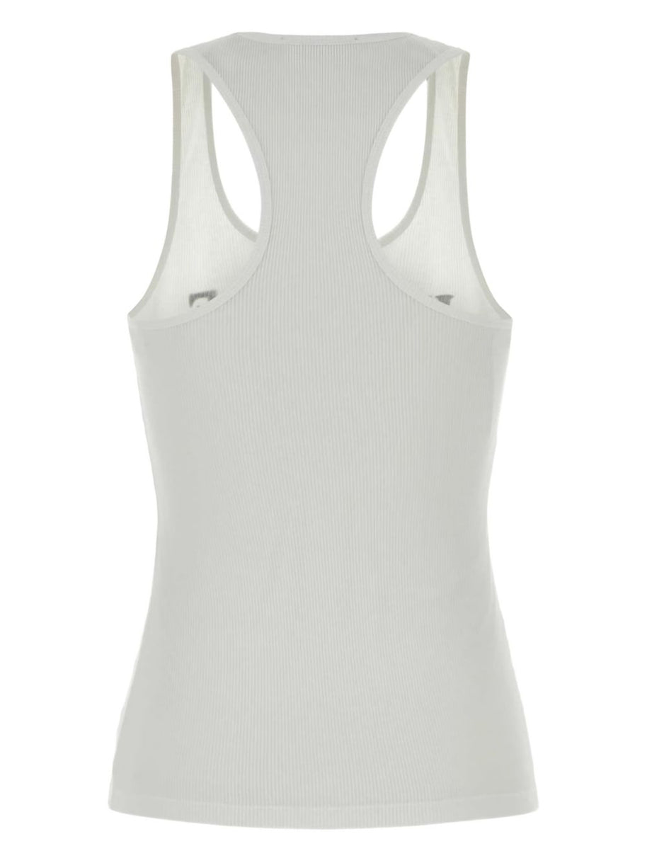 Stella McCartney Hardcore Slogan Cotton Tank Top White