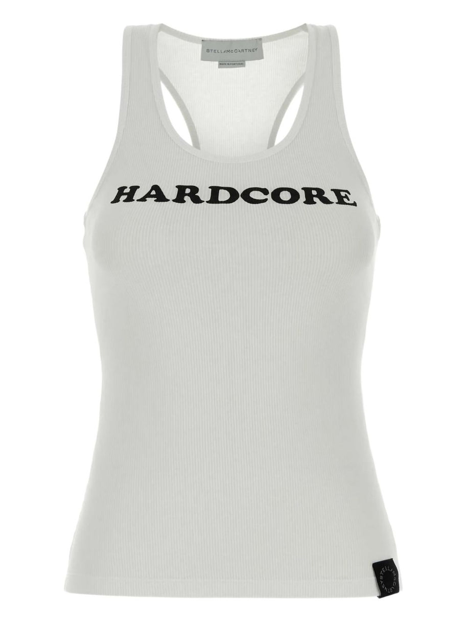 Stella McCartney Hardcore Slogan Cotton Tank Top White