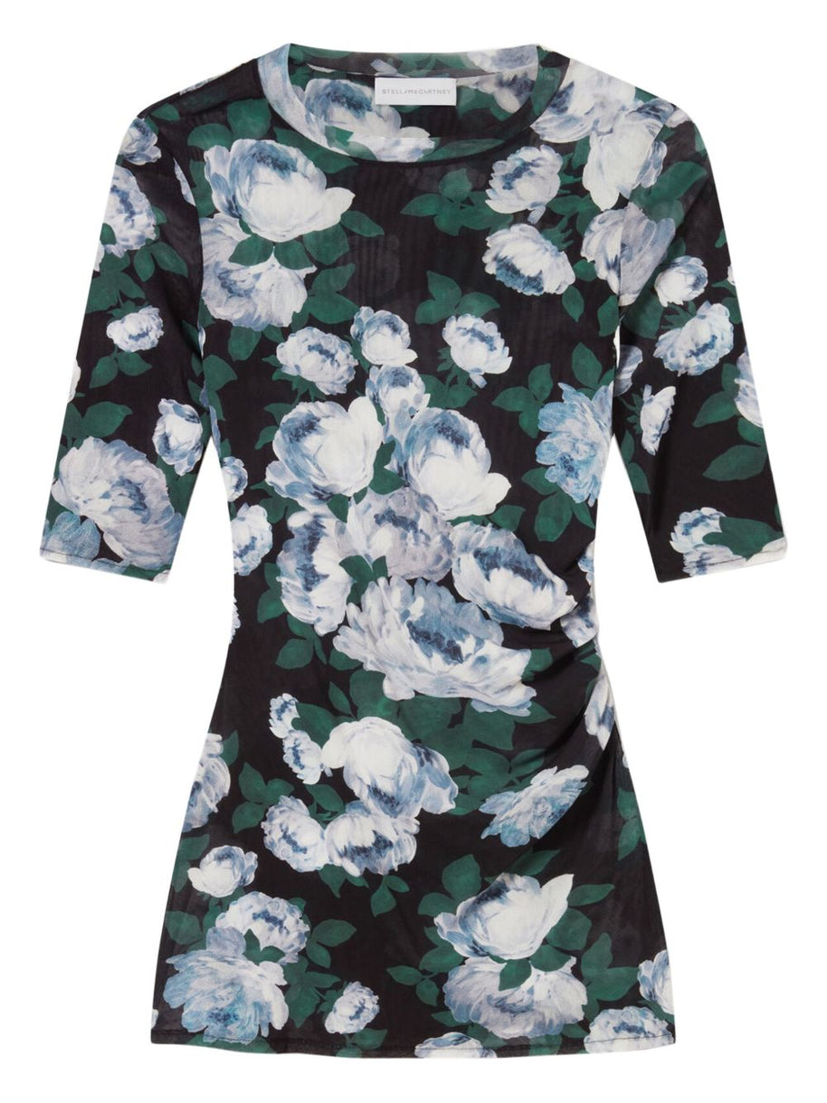 Stella McCartney Bunch Of Roses Mesh Top Black
