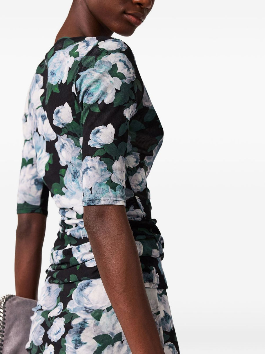 Stella McCartney Bunch Of Roses Mesh Top Black