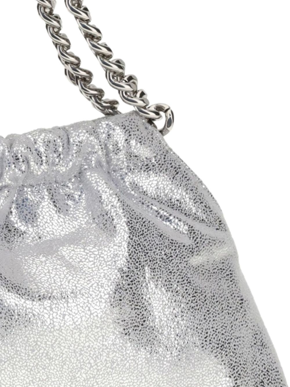 Stella McCartney Falabella Mini Drastring Tote Bag Silver