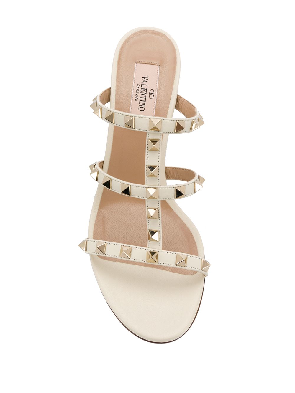 Valentino Garavani Rockstud Leather Sandals Ivory