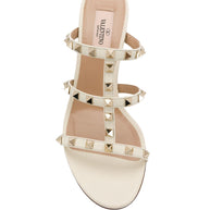Valentino Garavani Rockstud Leather Sandals Ivory