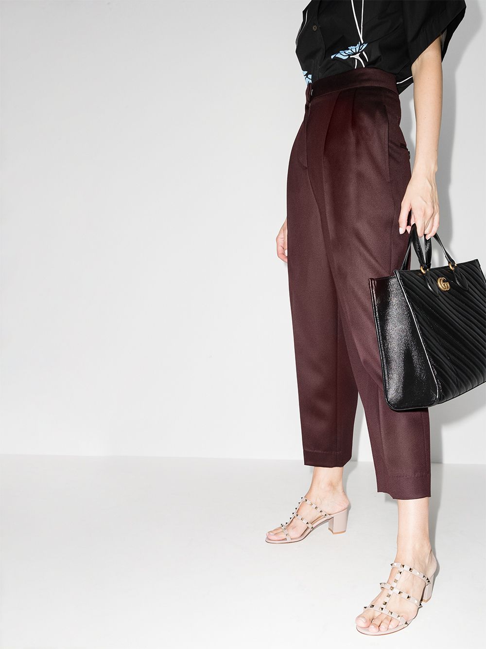 Valentino Garavani Rockstud Leather Sandals Powder