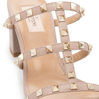 Valentino Garavani Rockstud Leather Sandals Powder