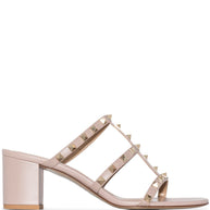 Valentino Garavani Rockstud Leather Sandals Powder