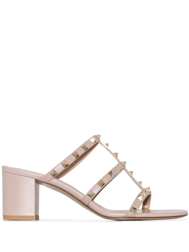Valentino Garavani Rockstud Leather Sandals Powder