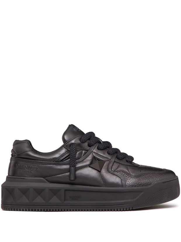 Valentino Garavani One Stud XL Leather Sneakers Black