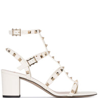 Valentino Garavani Rockstud Leather Sandals Ivory