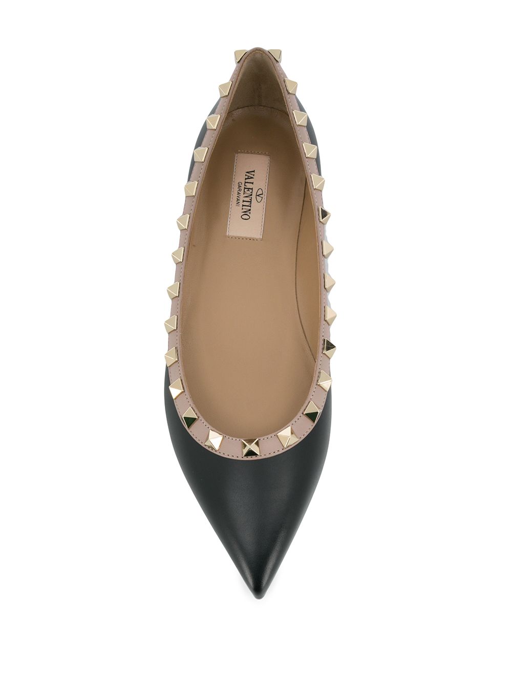 Valentino Garavani Rockstud Leather Ballets Black