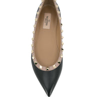 Valentino Garavani Rockstud Leather Ballets Black
