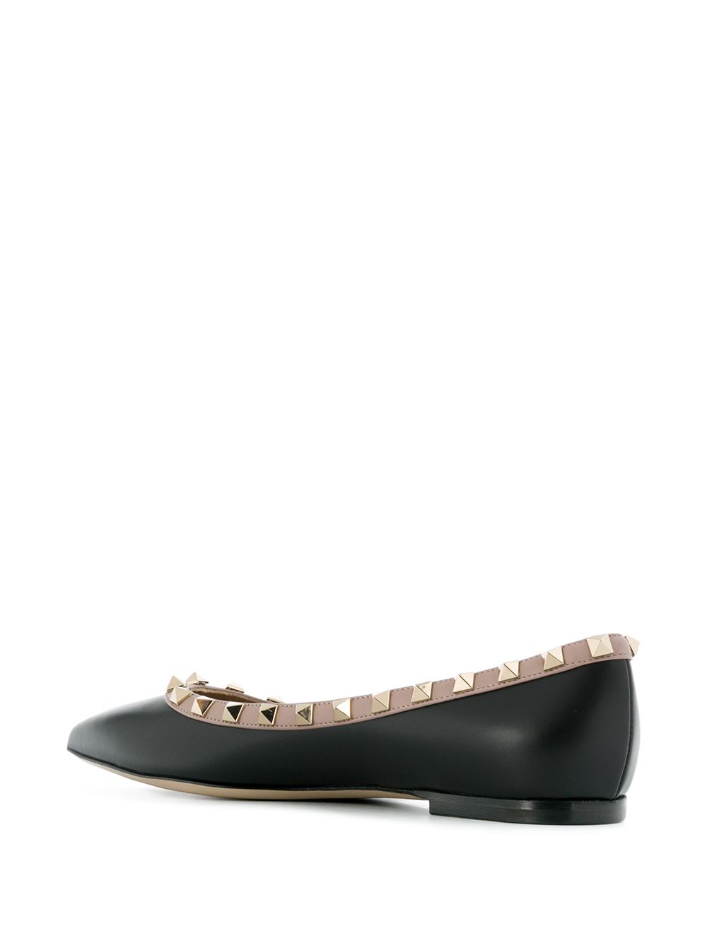Valentino Garavani Rockstud Leather Ballets Black