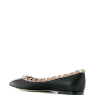 Valentino Garavani Rockstud Leather Ballets Black