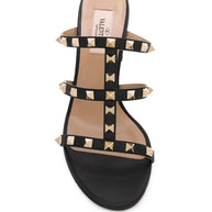 Valentino Garavani Rockstud Leather Sandals Black