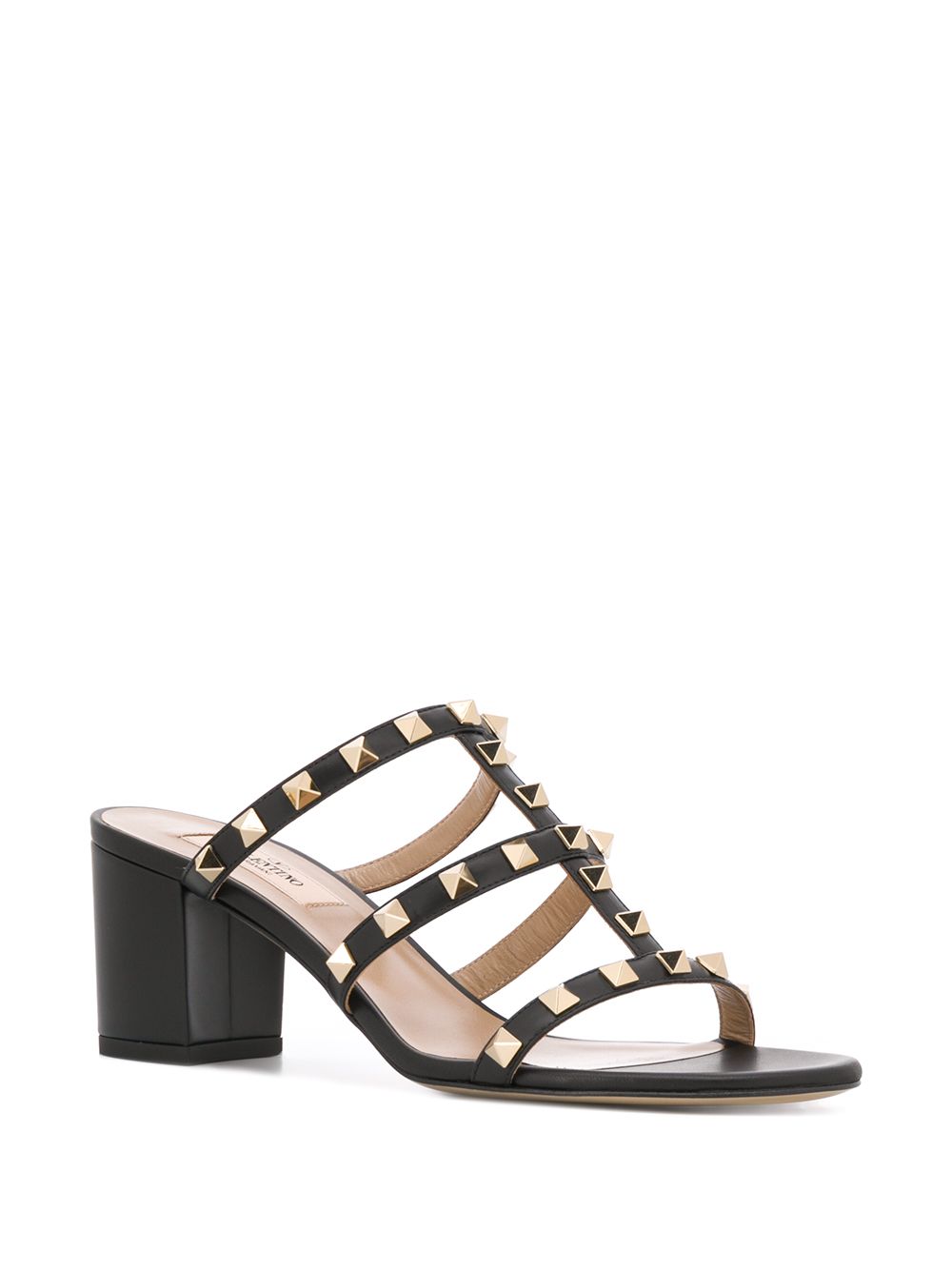 Valentino Garavani Rockstud Leather Sandals Black