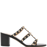 Valentino Garavani Rockstud Leather Sandals Black