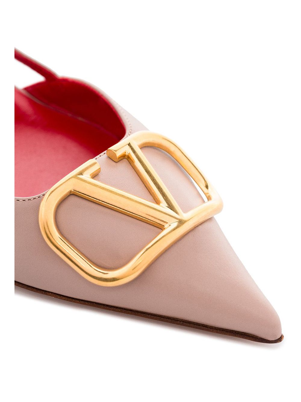 Valentino Garavani VLogo Signature Leather Slingback Pumps Powder
