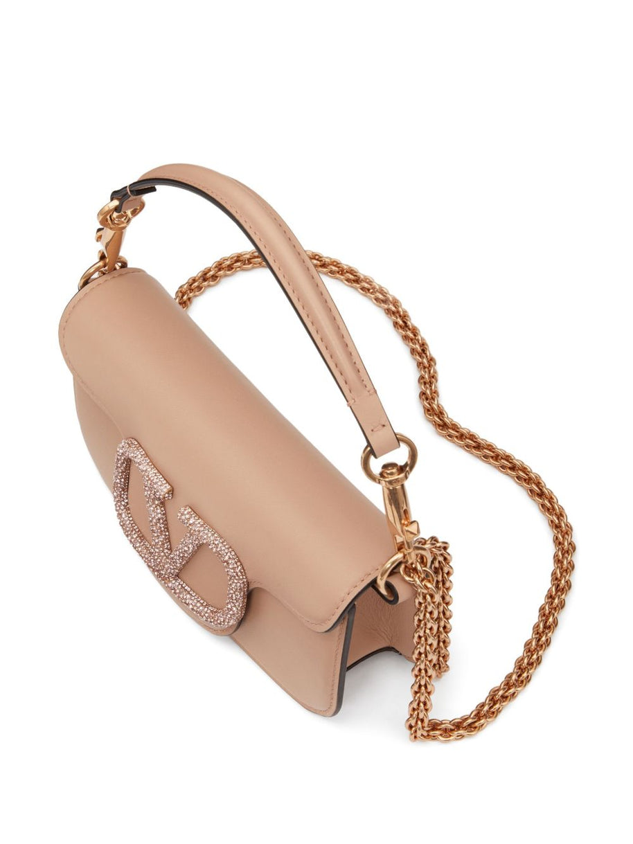 Valentino Garavani Locò Small Leather Shoulder Bag Pink