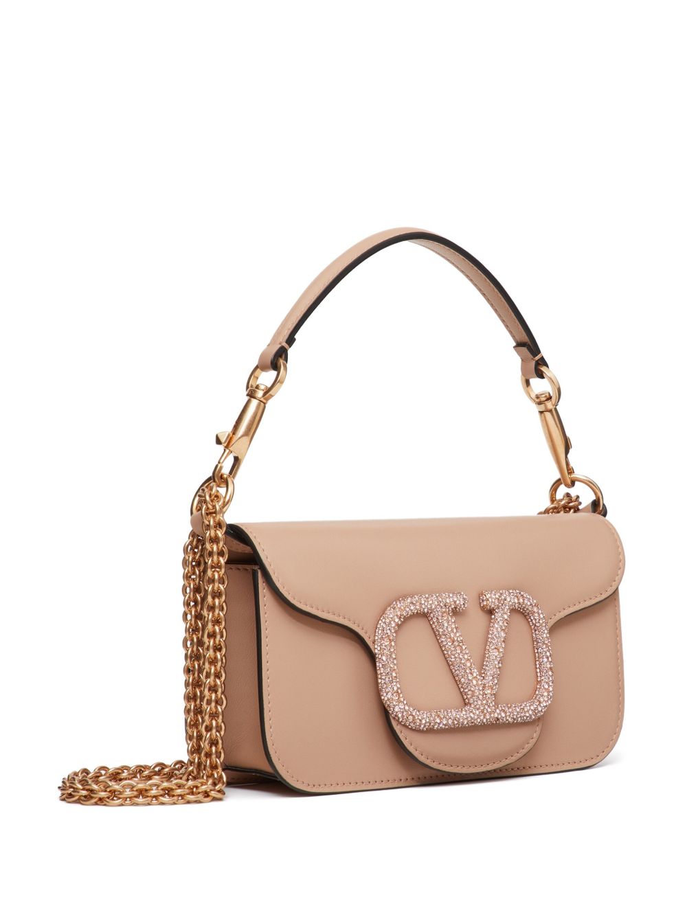Valentino Garavani Locò Small Leather Shoulder Bag Pink
