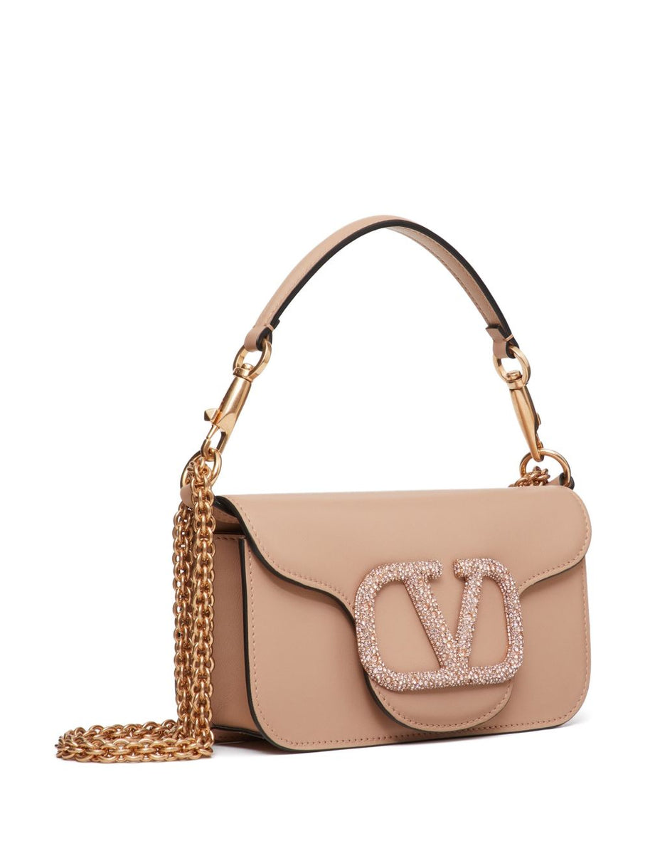 Valentino Garavani Locò Small Leather Shoulder Bag Pink