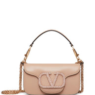 Valentino Garavani Locò Small Leather Shoulder Bag Pink