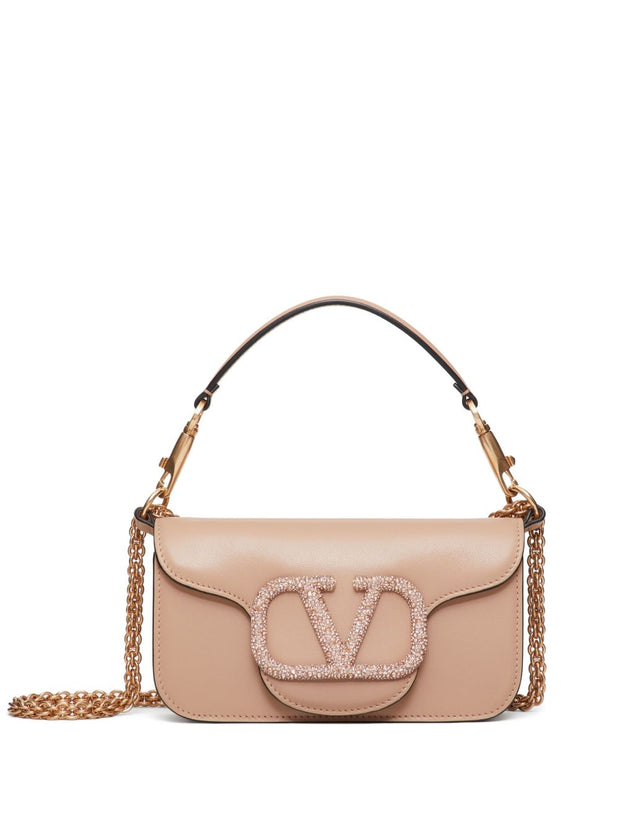 Valentino Garavani Locò Small Leather Shoulder Bag Pink