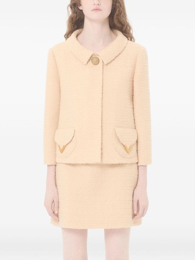 Valentino VLogo Signature Wool Jacket Beige