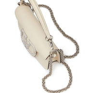 Valentino Garavani Locò Small Leather Shoulder Bag Ivory