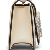 Valentino Garavani Locò Small Leather Shoulder Bag Ivory