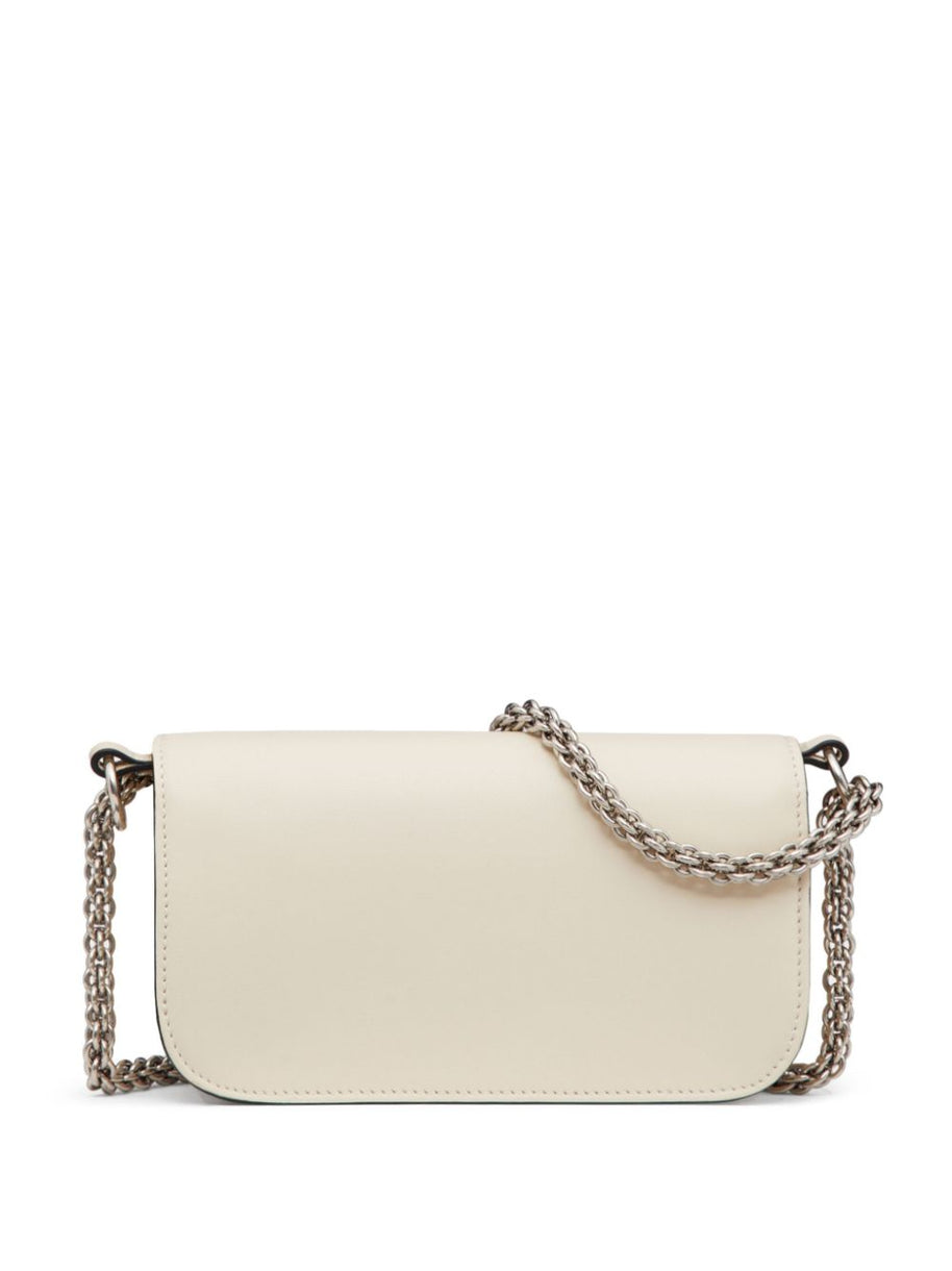 Valentino Garavani Locò Small Leather Shoulder Bag Ivory