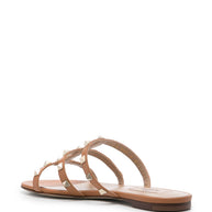 Valentino Garavani Rockstud Leather Sandals Leather Brown