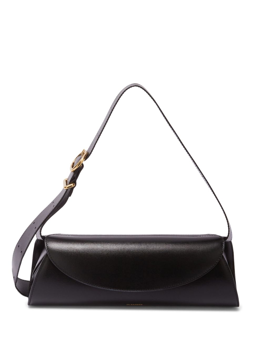 Jil Sander Cannolo Small Leather Shoulder Bag Black