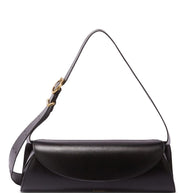 Jil Sander Cannolo Small Leather Shoulder Bag Black