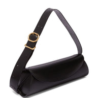 Jil Sander Cannolo Small Leather Shoulder Bag Black