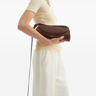 Jil Sander Cannolo Small Leather Shoulder Bag Brown