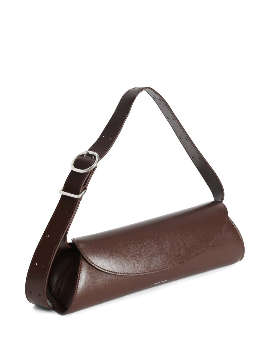 Jil Sander Cannolo Small Leather Shoulder Bag Brown