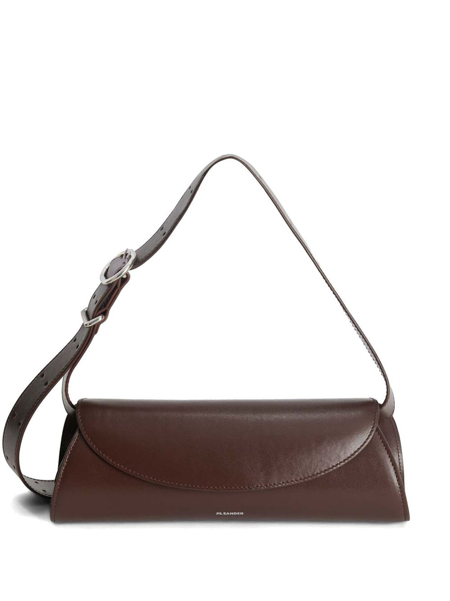 Jil Sander Cannolo Small Leather Shoulder Bag Brown