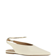 Jil Sander Leather Slingback Ballet Flats White