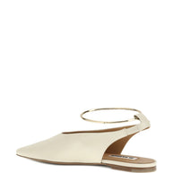 Jil Sander Leather Slingback Ballet Flats White