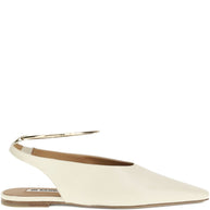 Jil Sander Leather Slingback Ballet Flats White