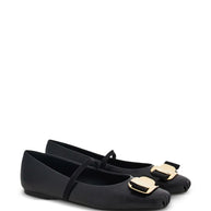Ferragamo Vara Leather Ballets Black