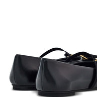 Ferragamo Vara Leather Ballets Black