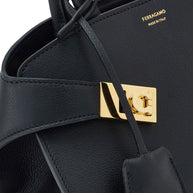 Ferragamo Hug Mini Leather Handbag Black