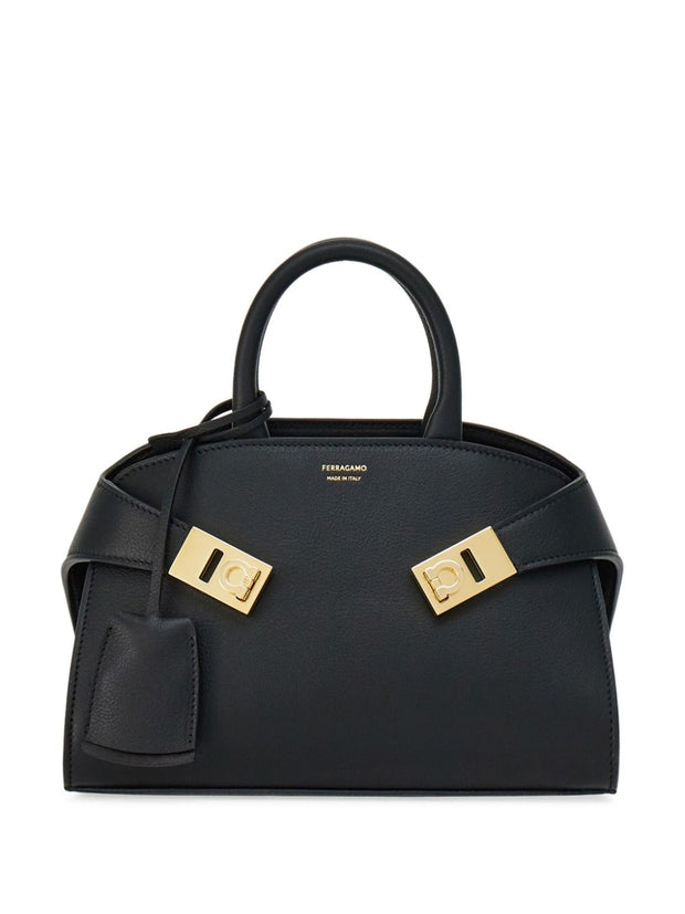 Ferragamo Hug Mini Leather Handbag Black