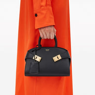 Ferragamo Hug Mini Leather Handbag Black