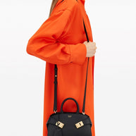 Ferragamo Hug Mini Leather Handbag Black